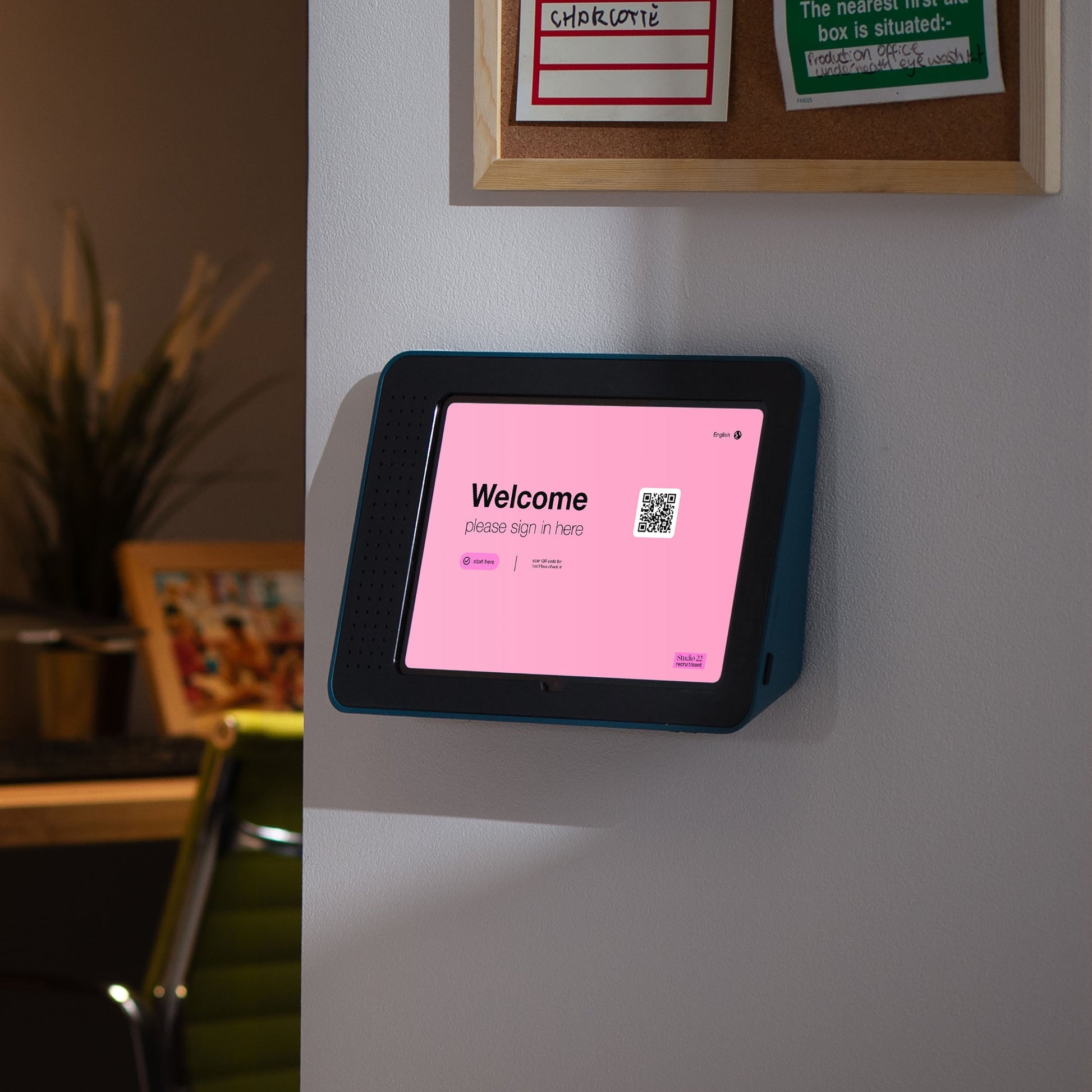 Bouncepad Link tablet-wandhouder in teal