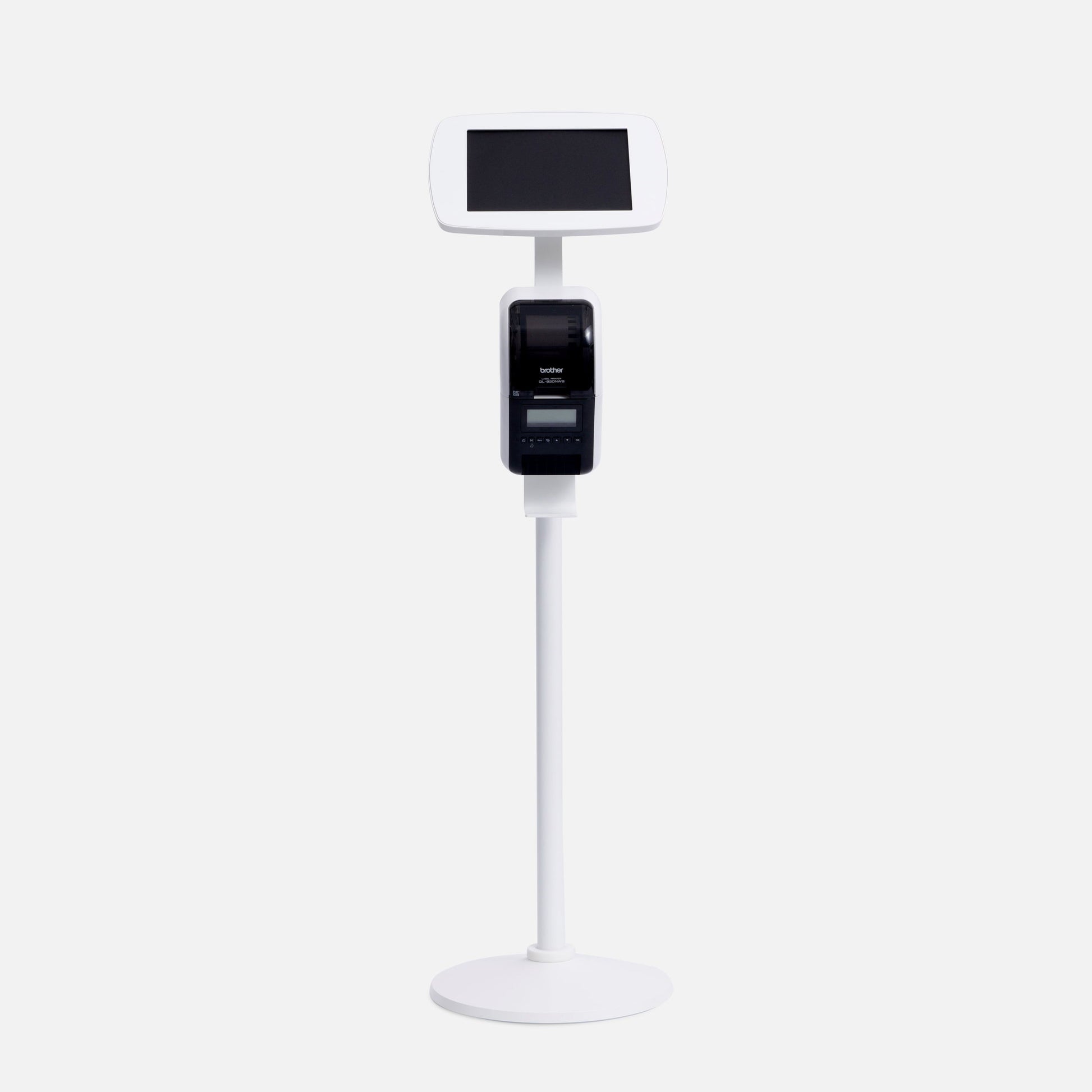 Bouncepad Original vrijstaande tabletstandaard + Brother ® printerhouder in wit