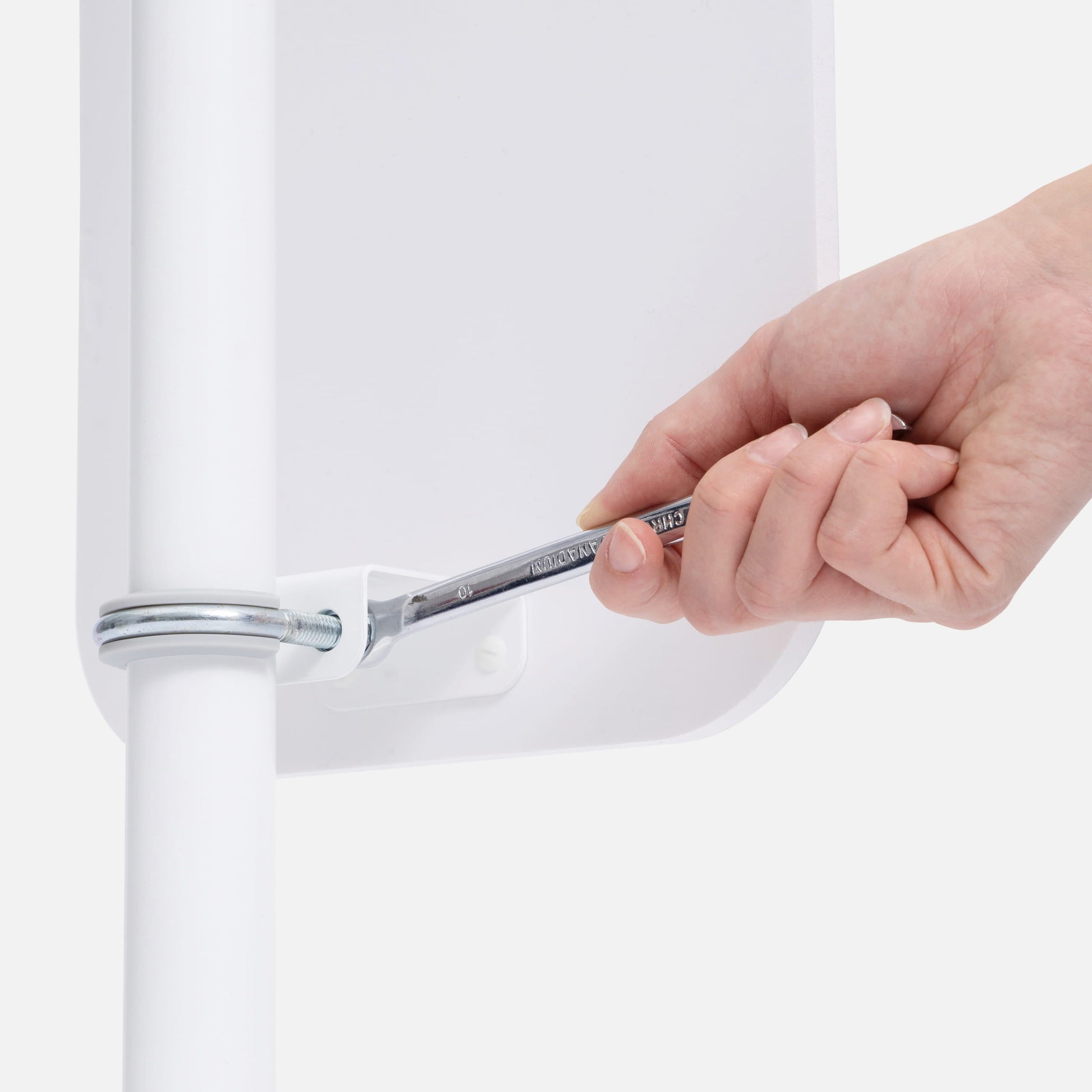 Bouncepad Original vloerstandaard + tablet vloerstandaard met informatiebord in wit