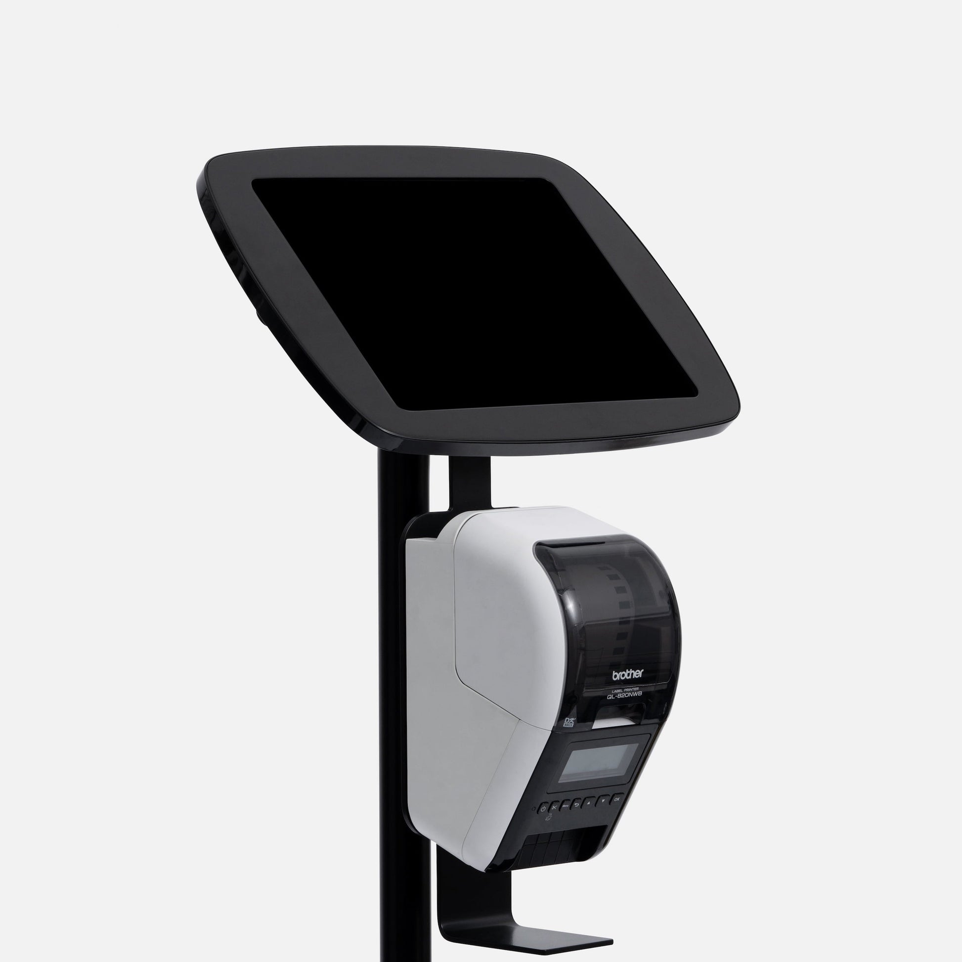 Bouncepad Original Elevate + Brother Printer Mount tablet vloerstativ in zwart