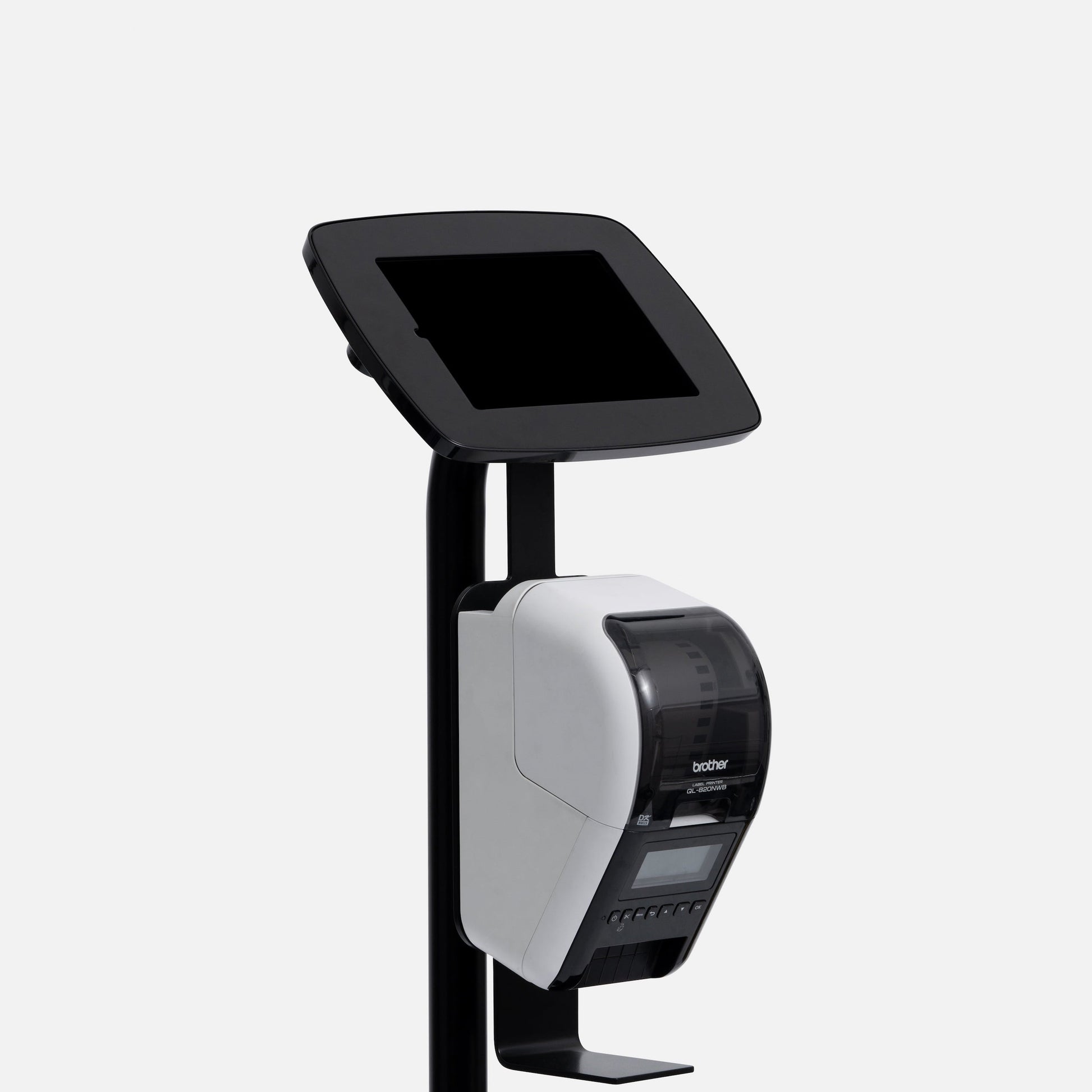 Bouncepad Original vrijstaande tabletstandaard + Brother ® printerhouder in zwart