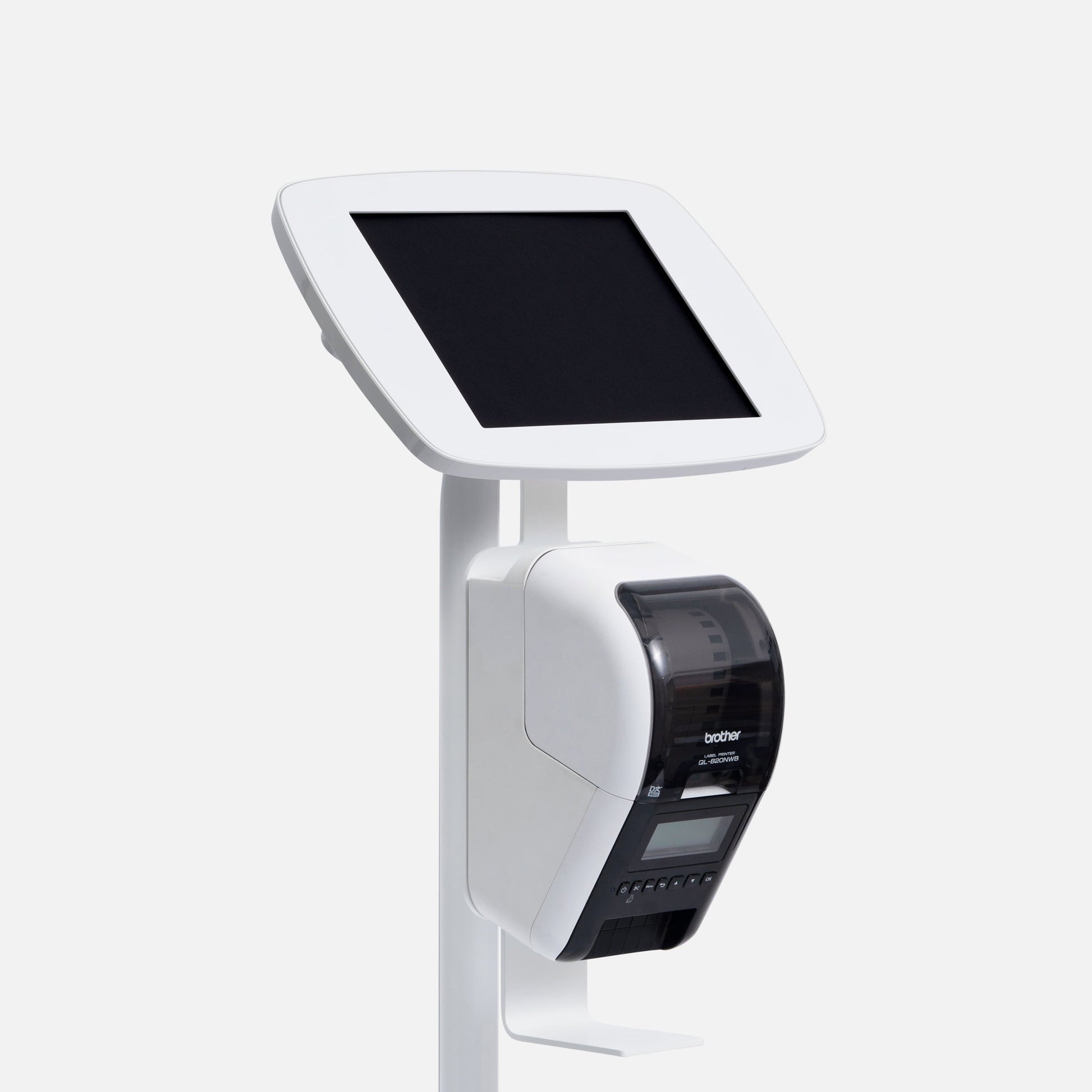 Bouncepad Original Elevate + Brother Printer Mount tablet vloerstativ in wit