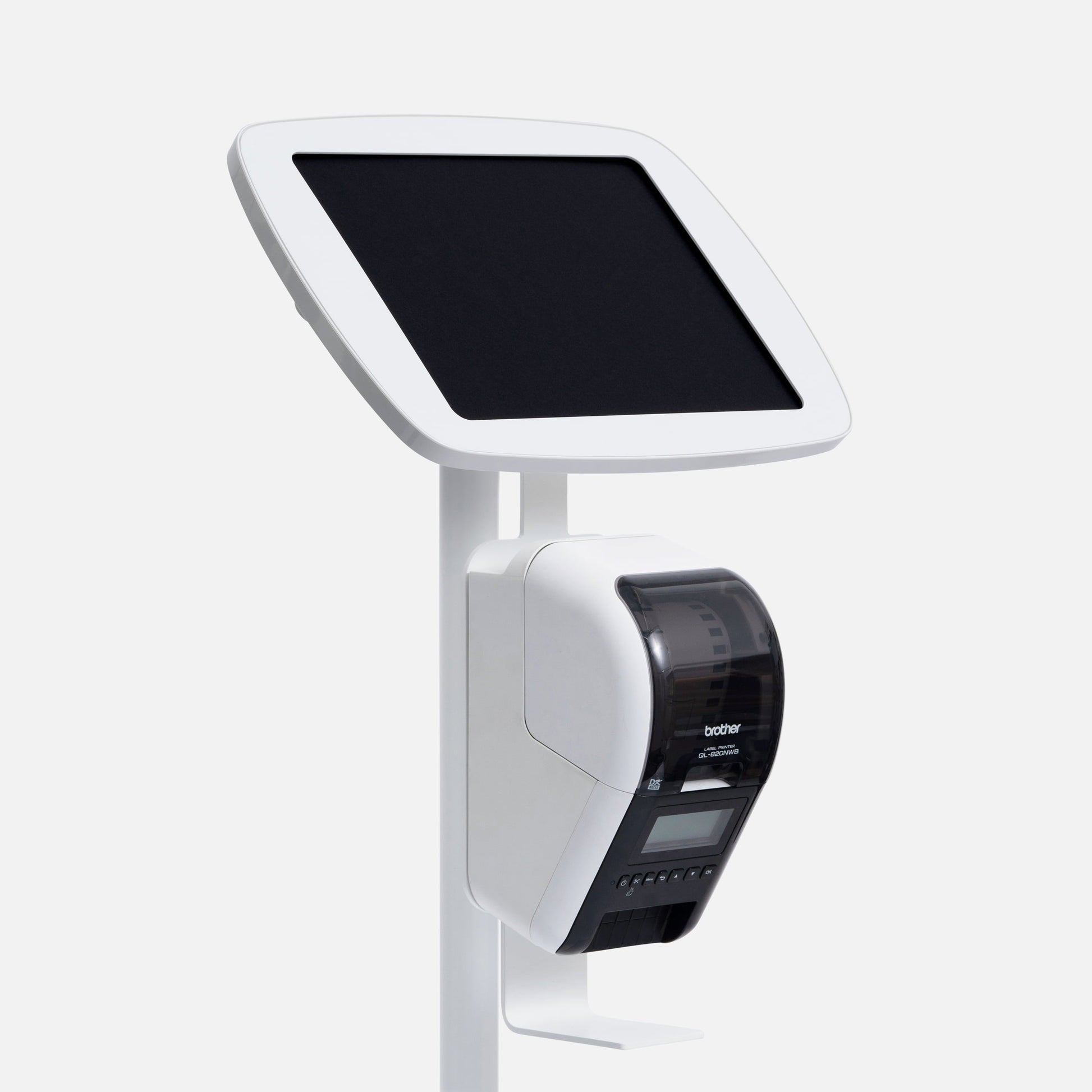 Bouncepad Original vrijstaande tabletstandaard + Brother ® printerhouder in wit