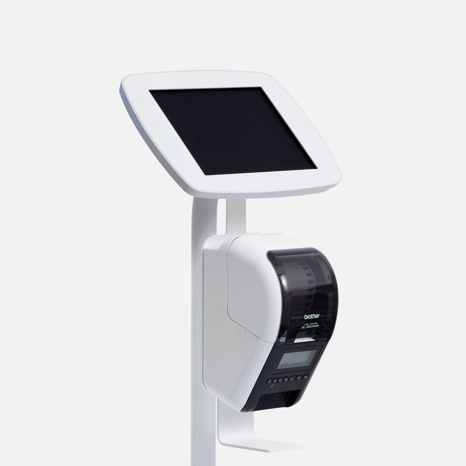 Bouncepad Original Elevate + Brother Printer Mount tablet vloerstativ in wit