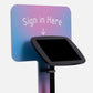 Bouncepad Original vloerstandaard + tablet vloerstandaard met informatiebord in zwart