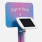 Bouncepad Original vloerstandaard + tablet vloerstandaard met informatiebord in wit