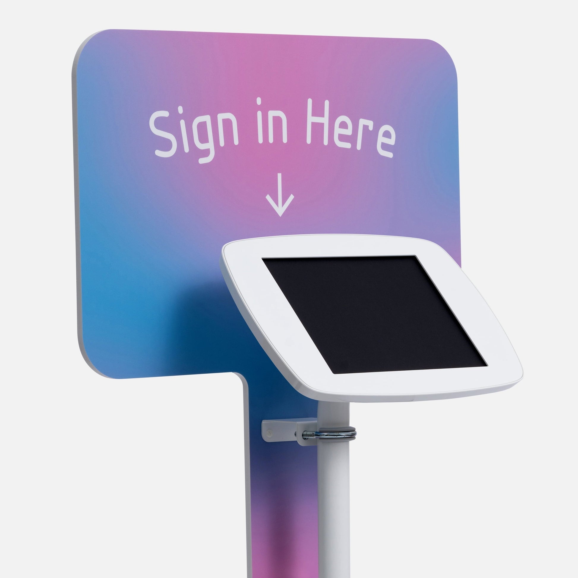 Bouncepad Original Elevate + Branding Board tablet vloerstativ in wit