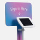 Bouncepad Original vloerstandaard + tablet vloerstandaard met informatiebord in wit