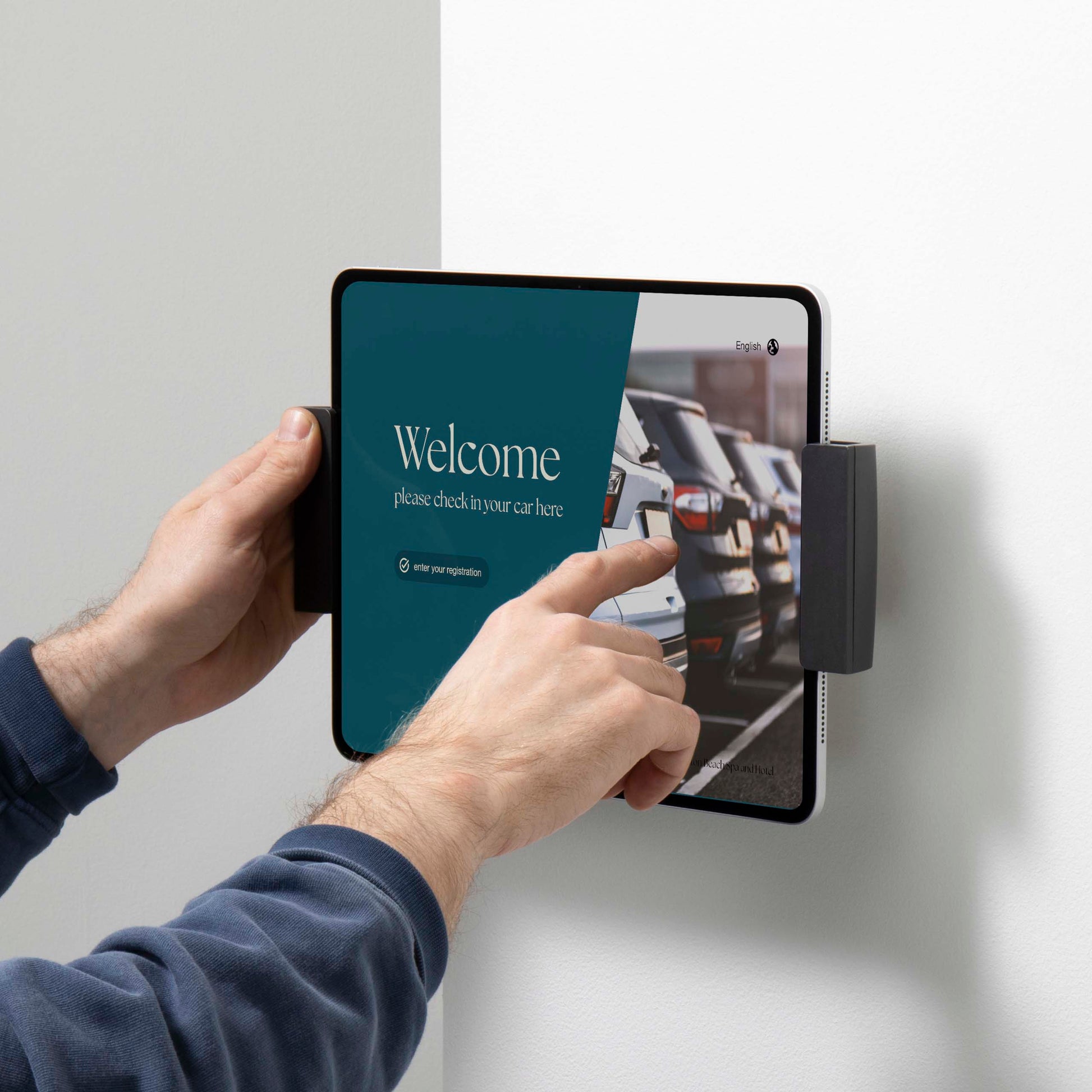 Bouncepad Clip Vesa tablet wandhouder in wit
