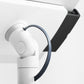 Bouncepad Clip Counter Twist-Mini tabletstandaard in wit, kabelbeheer, detailweergave