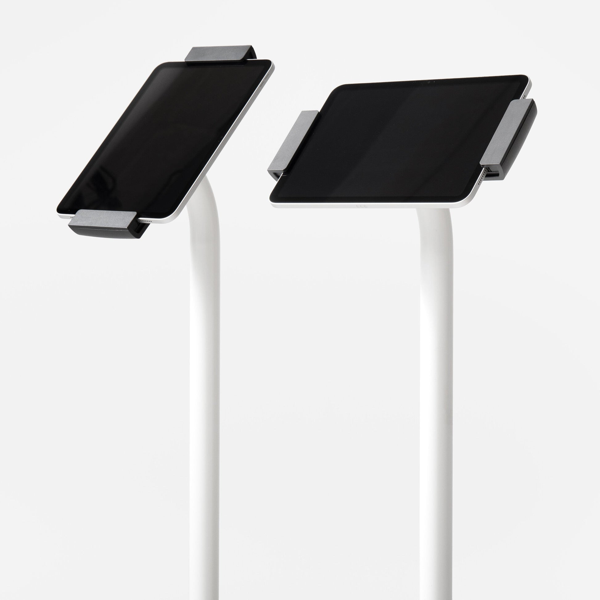 Bouncepad Clip Elevate tablet vloerstandaard in wit, portret- en landschapsstand