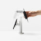 Bouncepad Clip Twin tabletbureauhouder in wit, vooraanzicht, draaifunctie