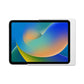 Displine Companion Wall Home iPad-wandhouder voor iPad 10e generatie 10,9 inch en iPad 11e generatie A16 11 inch, in wit, vooraanzicht, met geïnstalleerde tablet