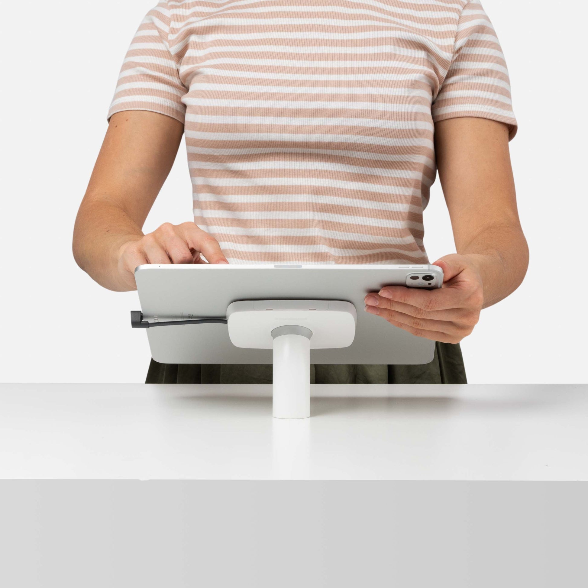 Bouncepad Core Desk tablet-bureauhouder in wit
