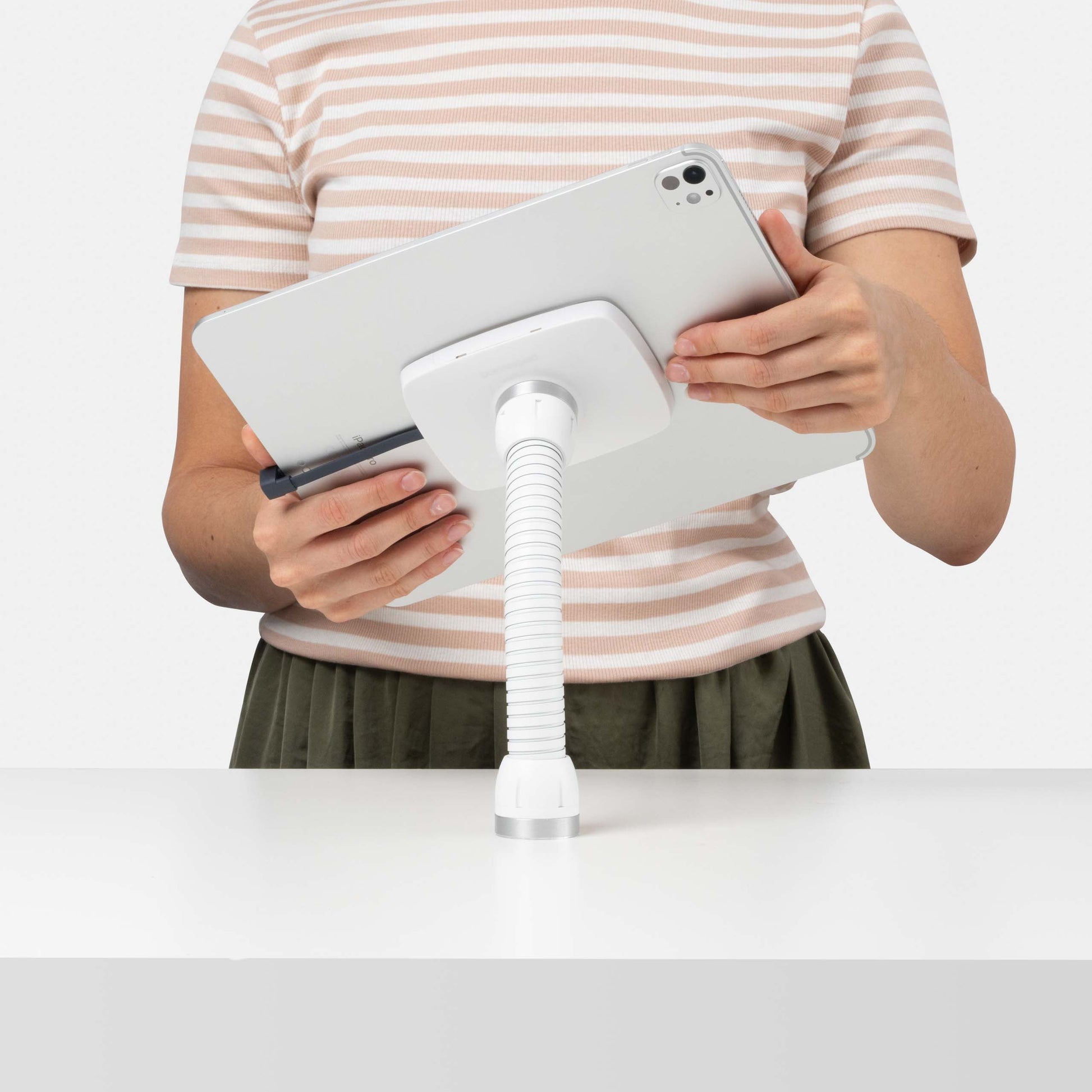 Bouncepad Core Flex tablet-bureauhouder in wit