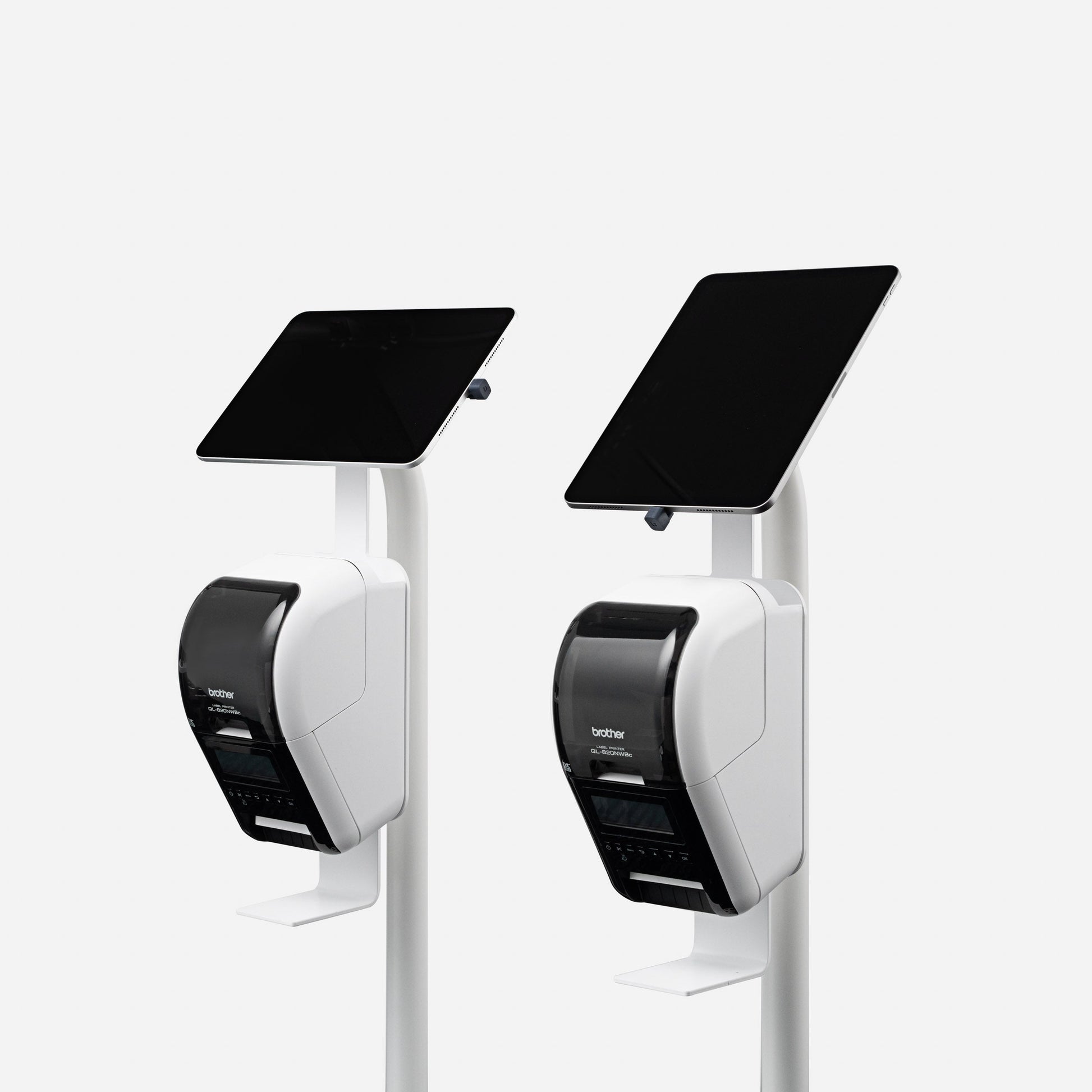 Bouncepad Core Floorstanding + Brother ® printerhouder voor tabletvloerstandaard in wit