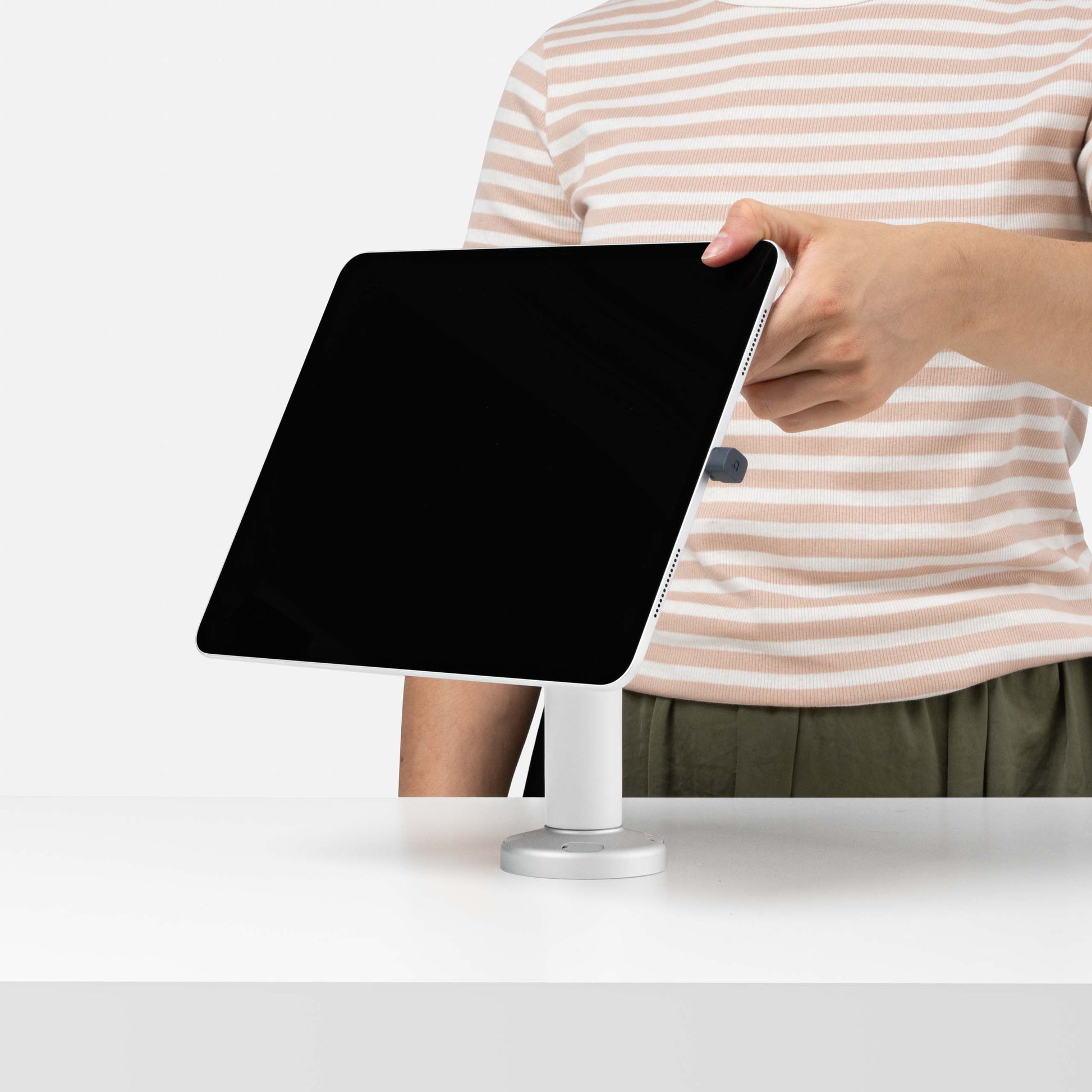 Bouncepad Core Swivel 60 tablet bureausteun in wit
