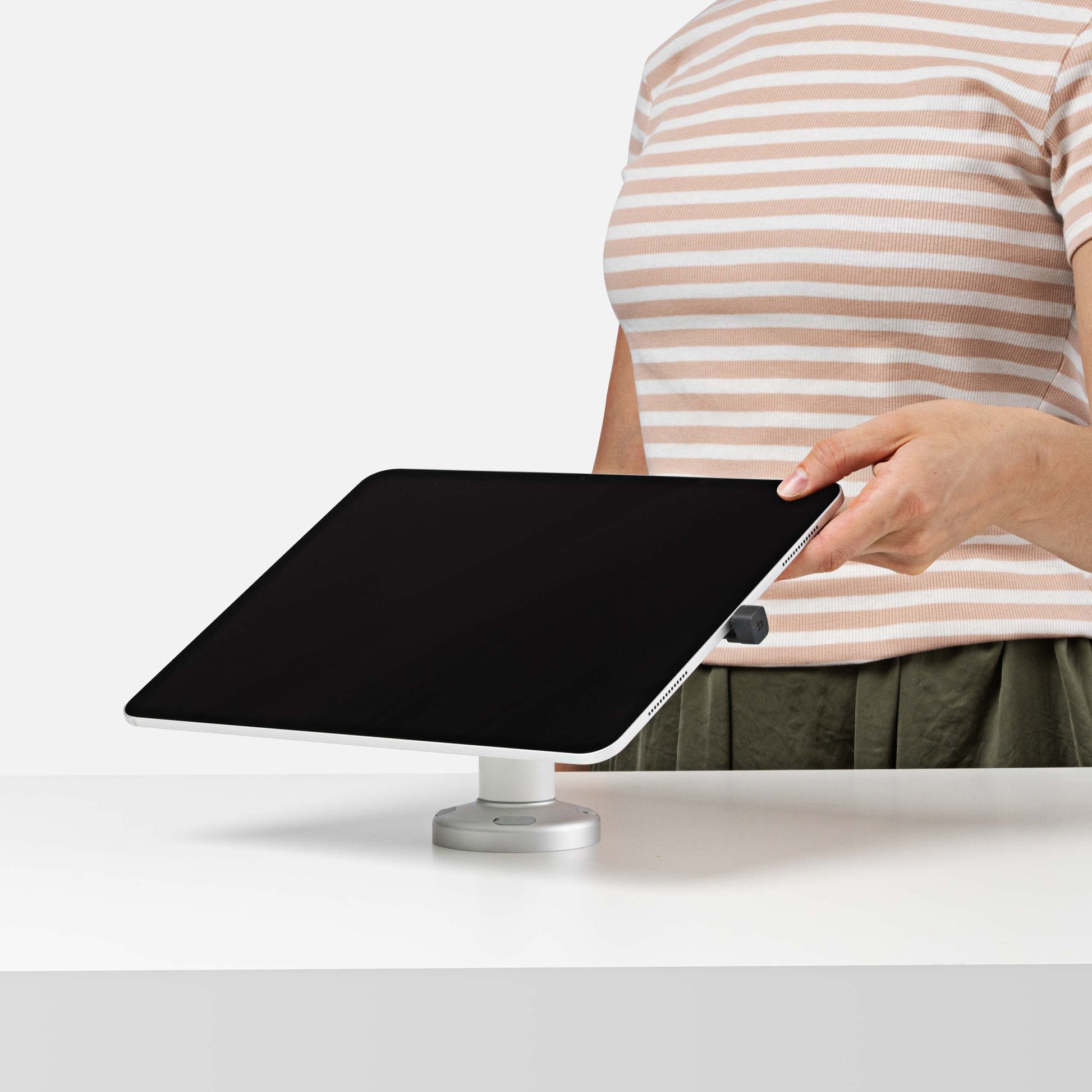 Bouncepad Core Swivel bureausteun voor tablet in wit