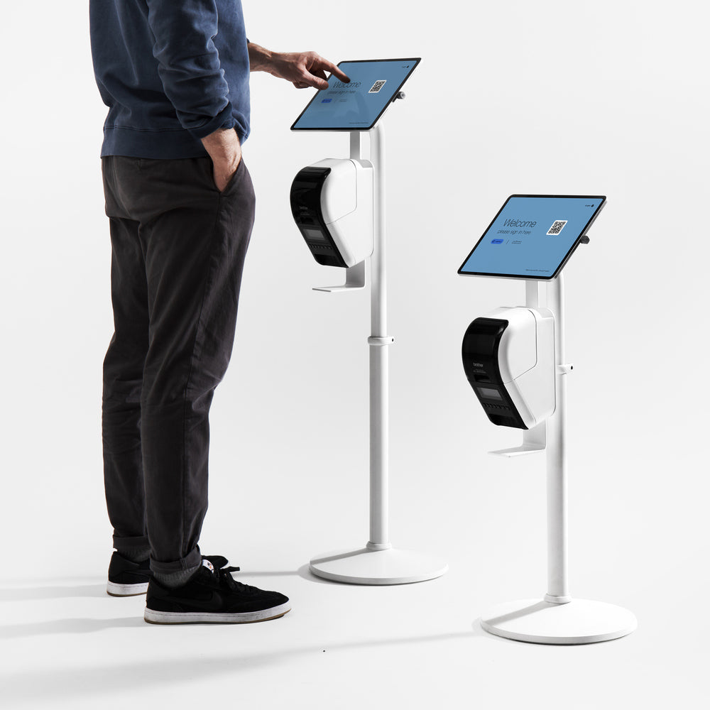 Bouncepad Core Elevate + Brother Printer Mount tablet-vloerstandaard in wit