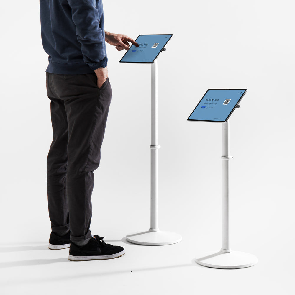 Bouncepad Core Elevate tablet-vloerstandaard in wit