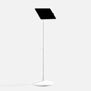 Bouncepad Core Elevate tablet-vloerstandaard in wit, vooraanzicht