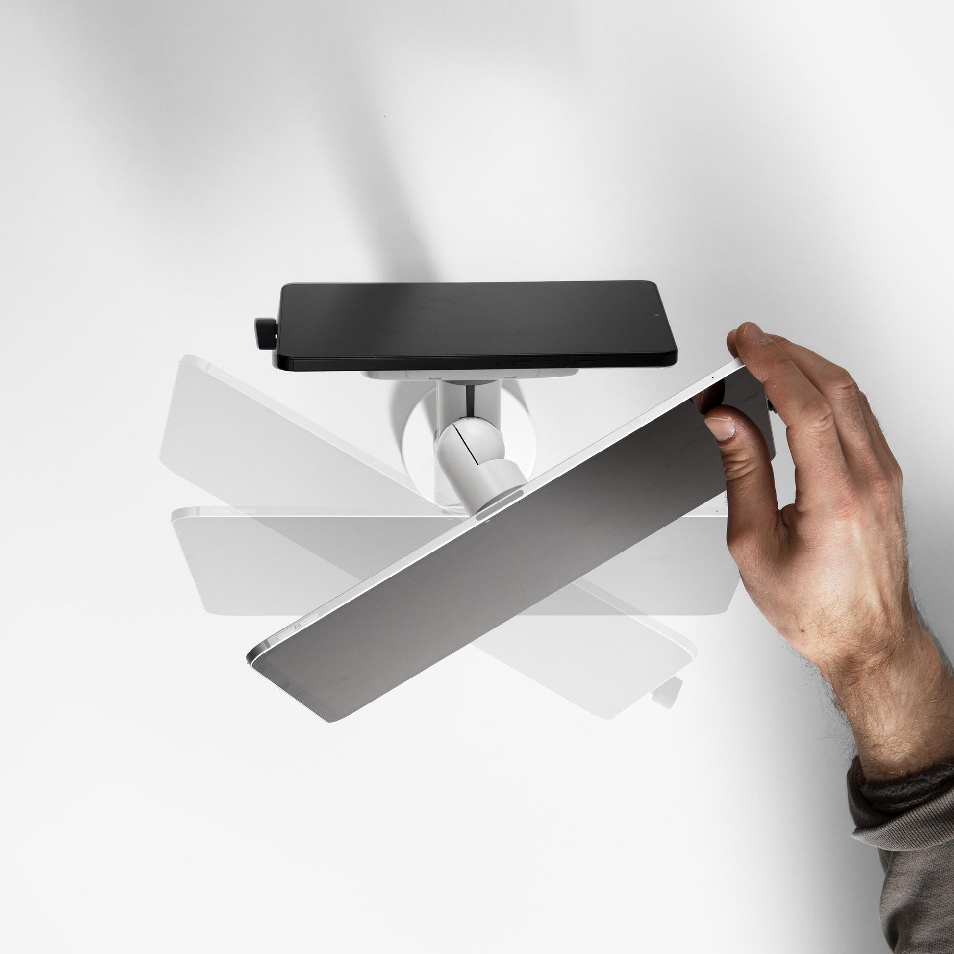Bouncepad Core Twin tabletbureauhouder in wit, draaifunctie