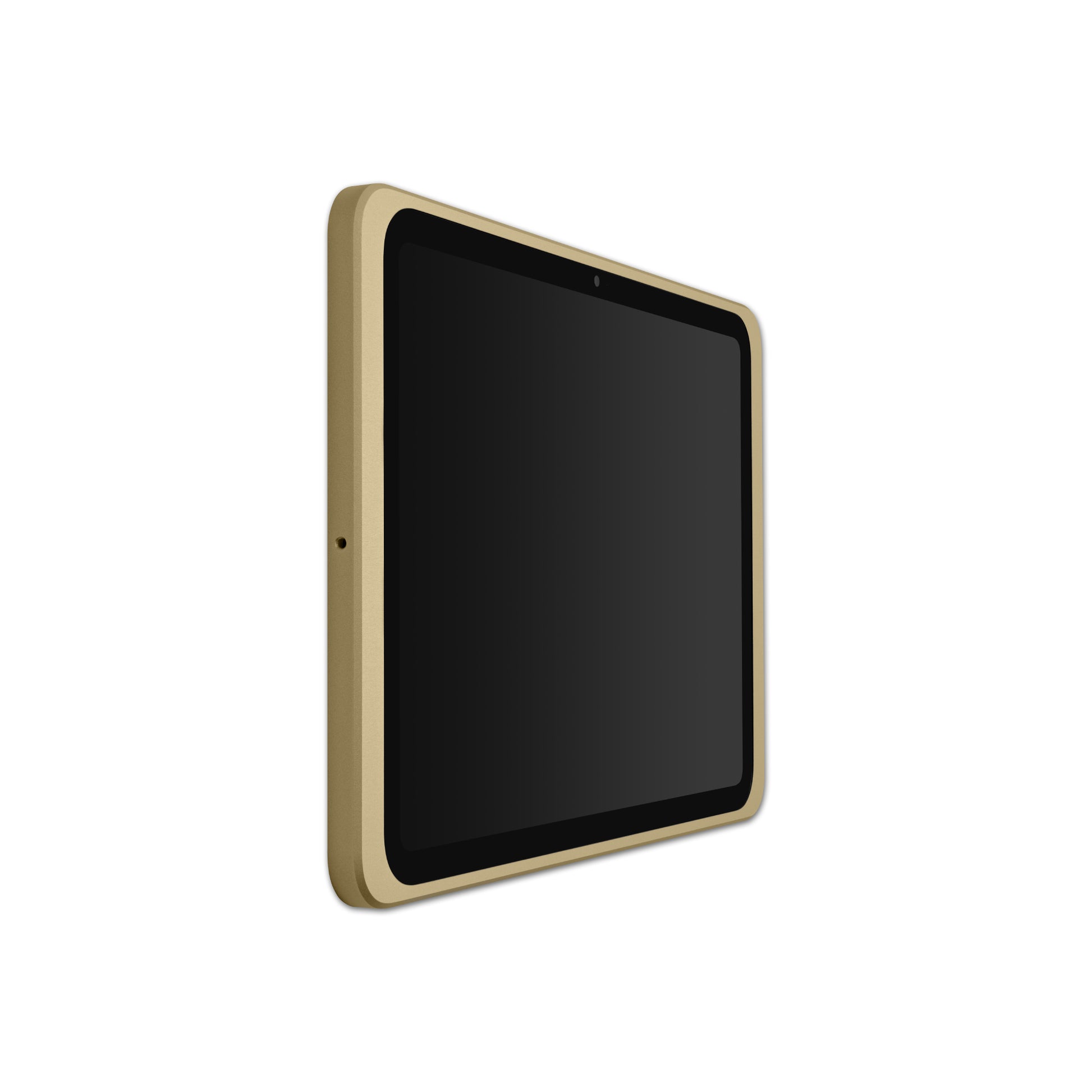 Displine Dame Wall 2.0 Premium iPad-wandhouder voor iPad 10e generatie 10,9 inch en iPad 11e generatie A16 11 inch, in goud, zijaanzicht