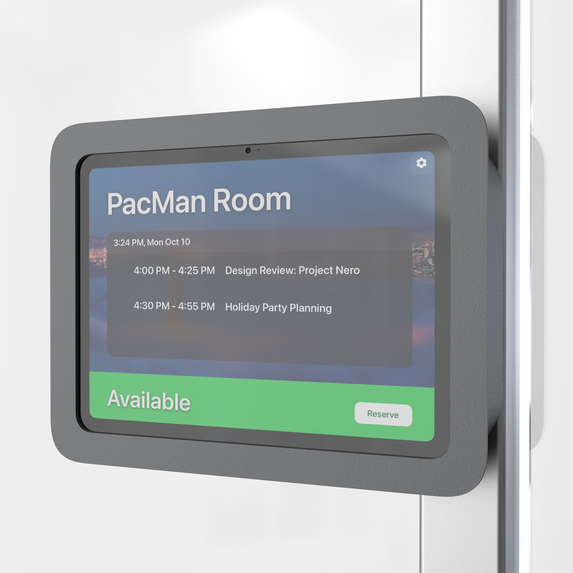 Room Scheduler frontmontage voor iPad