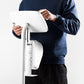 Bouncepad Original Elevate + Brother Printer Mount tablet vloerstativ in wit, weergegeven in gebruik
