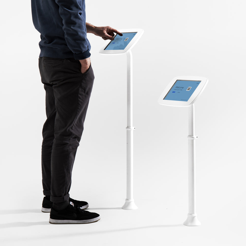 Bouncepad Original Elevate Slim tablet-vloerstandaard in wit