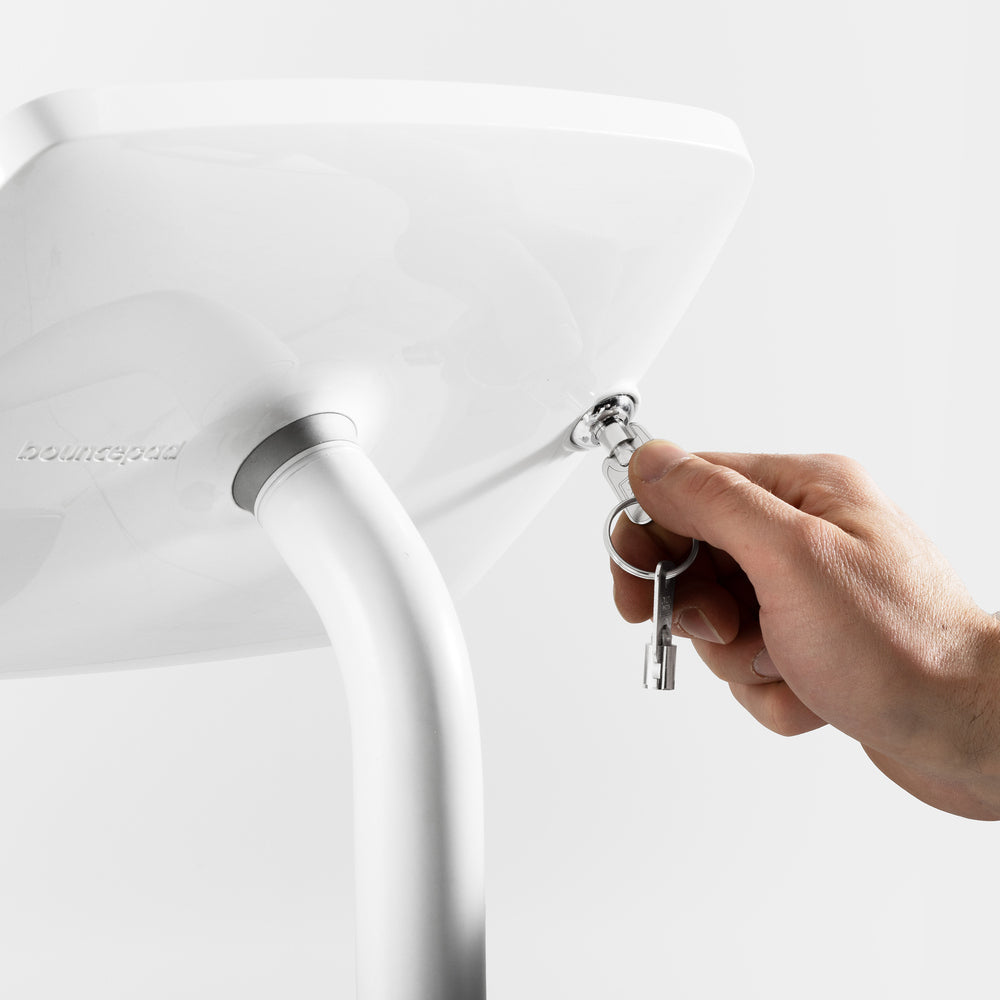 Bouncepad Original Elevate Slim tablet-vloerstandaard in wit