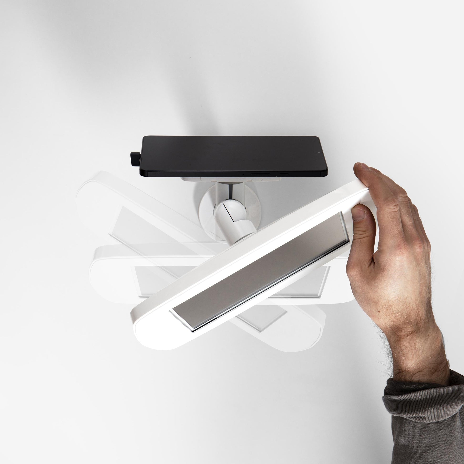 Bouncepad Original Twin tablet-bureauhouder in wit, met draaifunctie