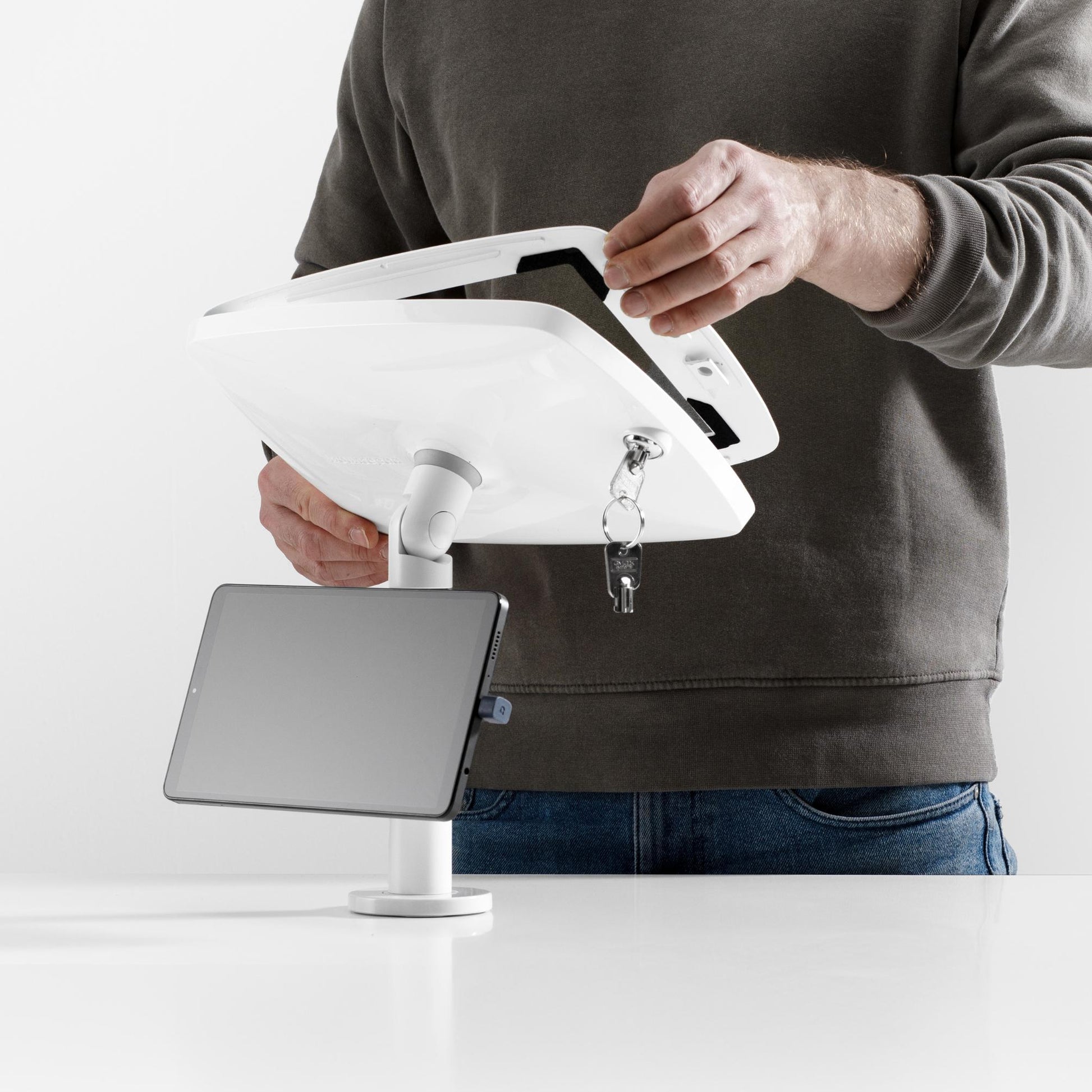 Bouncepad Original Twin tablet-bureauhouder in wit
