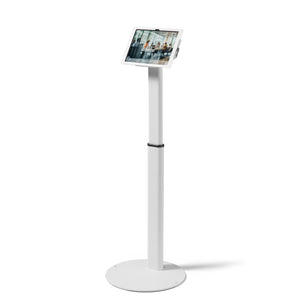Tabdoq Lite tablet-vloerstandaard compatibel met Apple iPads voor iPad 10e generatie 10,9 inch en iPad 11e generatie A16 11 inch, in wit, vooraanzicht