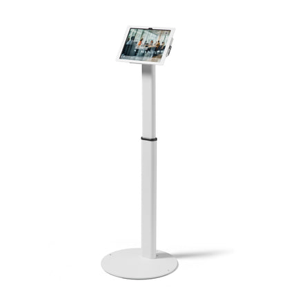 Tabdoq Lite tablet-vloerstandaard compatibel met Apple iPads voor iPad 10e generatie 10,9 inch en iPad 11e generatie A16 11 inch, in wit, vooraanzicht