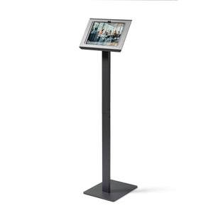 Tabdoq tablet-vloerstandaard compatibel met Apple iPads voor iPad 10e generatie 10,9 inch en iPad 11e generatie A16 11 inch, in zwart, vooraanzicht