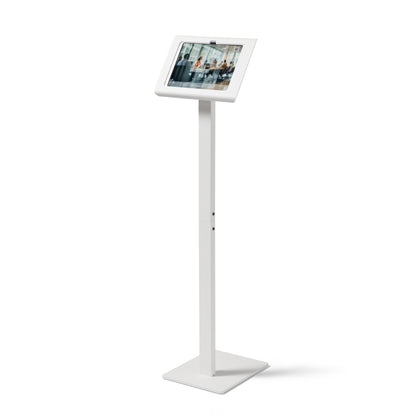 Tabdoq tablet-vloerstandaard compatibel met Apple iPads voor iPad 10e generatie 10,9 inch en iPad 11e generatie A16 11 inch, in wit, vooraanzicht