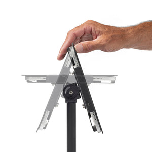Tabdoq Lite tabletbureauhouder compatibel met Apple iPads voor iPad 10e generatie 10,9-inch en iPad 11e generatie A16 11-inch, in zwart, kantel- en draaifunctie