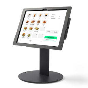 Tabdoq Lite tabletbaliehouder compatibel met Apple iPads voor iPad 10e generatie 10,9 inch en iPad 11e generatie A16 11 inch, in zwart, vooraanzicht