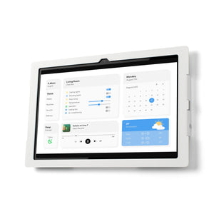 Tabdoq Lite tablet wandhouder compatibel met Samsung-tablets voor Samsung Galaxy TAB A9 en TAB A11, in wit, vooraanzicht