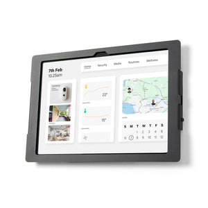 Tabdoq Lite tablet wandhouder compatibel met Apple iPads voor iPad 10e generatie 10,9-inch en iPad 11e generatie A16 11-inch, in zwart, vooraanzicht