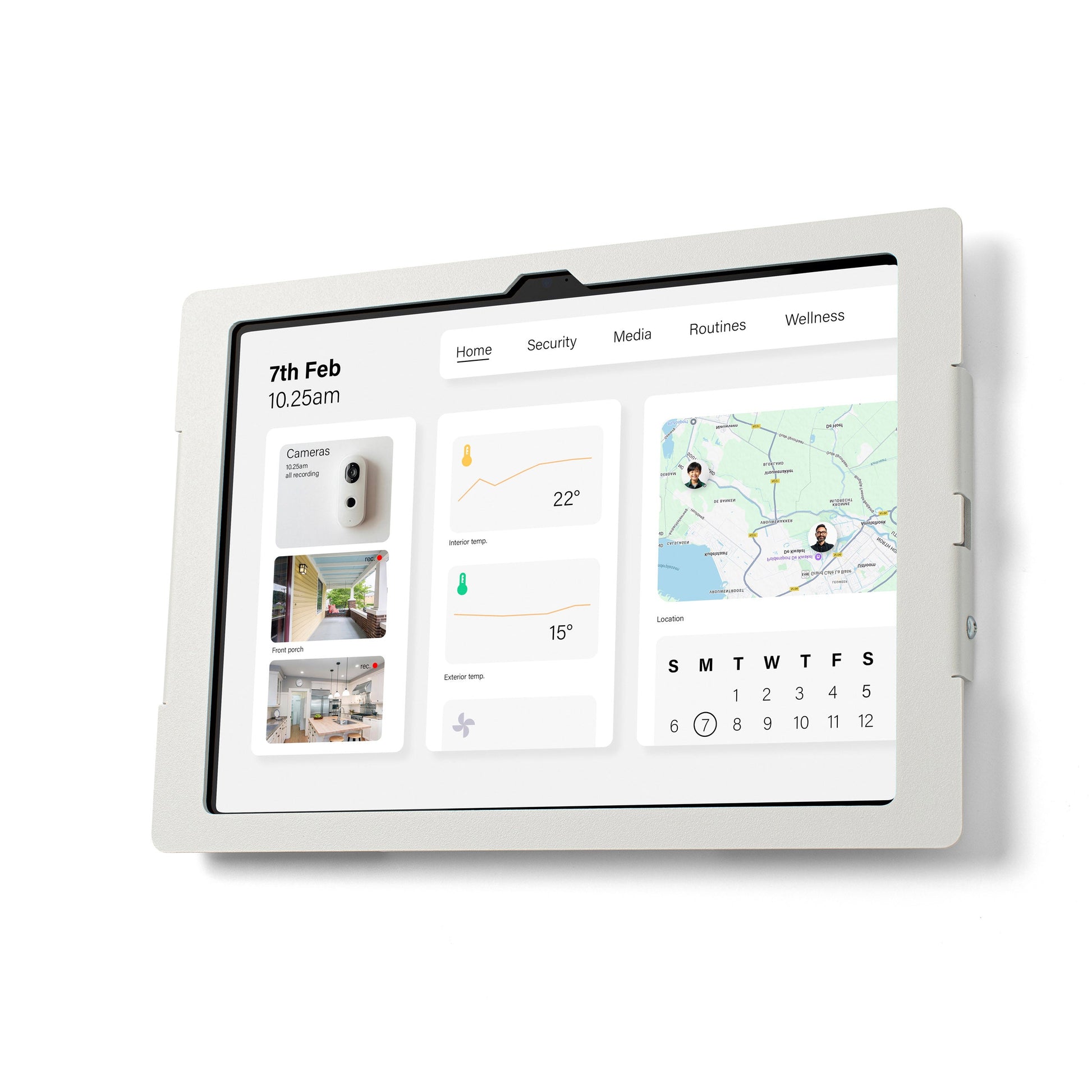 Tabdoq Lite tablet wandhouder compatibel met Apple iPads voor iPad 10e generatie 10,9-inch en iPad 11e generatie A16 11-inch, in wit, vooraanzicht