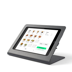 Tabdoq POS-tabletstandaard compatibel met iPad 7e, 8e en 9e generatie voor iPad 10,2-inch, in zwart, vooraanzicht
