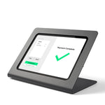 Tabdoq POS-tabletstandaard compatibel met iPad 10e en 11e generatie voor iPad 10e generatie 10,9 inch en iPad 11e generatie A16 11 inch, in zwart, vooraanzicht