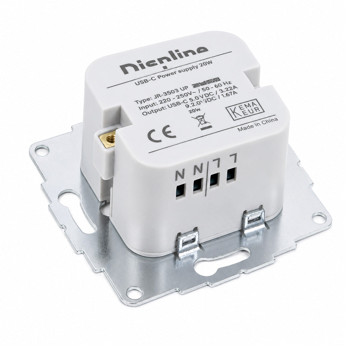 Displine 20W USB-C inbouw-wandlader voor tablets en iPads